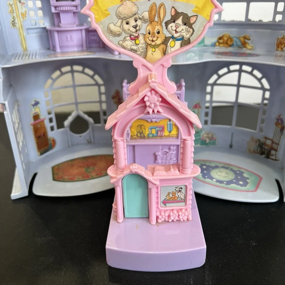 Fisher Price Precious Places Pet Parlor Vintage 1990s Folding Playset‎ Lavender